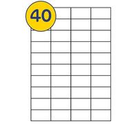 LABELS4U 50 Sheets A4, 40 Labels per Sheet, Size 52.5 x 29.6mm (2000 Labels)