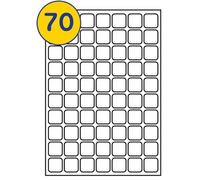 LABELS4U 50 Sheets A4, 70 Labels per Sheet, Size 25 x 25mm (3500 Labels)
