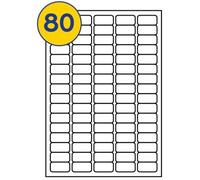 LABELS4U 50 Sheets A4, 80 Labels per Sheet, Size 35.6 x 16.9mm (4000 Labels)