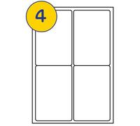 LABELS4U 500 Sheets A4, 4 Label per Sheet, Size 99.1 x 139mm (2000 Labels)
