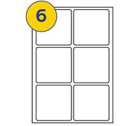 LABELS4U 500 Sheets A4, 6 Label per Sheet, Size 95 x 95mm (3000 Labels)