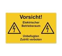 LabelTec 100 Warning Stickers Unauthorised Access Prohibited Warning Sign | Warning of electrical operating room for doors walls accesses in operation - sticker self-adhesive waterproof LTI121
