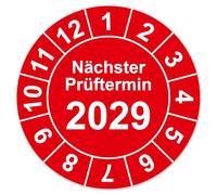 LabelTec Annual Test Badge 2026 Next Test Date Test Badge for Control Maintenance Inspection on Equipment Equipment Machines Test Labels Waterproof LTC009 (50, 2029, Diameter 30 mm)