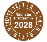 LabelTec Annual Test Badge 2026 Next Test Date Test Badge for Control Maintenance Inspection on Equipment Equipment Machines Test Labels Waterproof LTC009 (100, 2028, Diameter 30 mm)