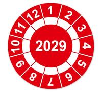 LabelTec Annual Test Badge 2026 Round Test Badge with Placeholder for Control Maintenance Inspection on Equipment Machines Test Labels Self-Adhesive LTC012 (50, 2029, Diameter 20 mm)