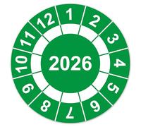 LabelTec Annual Test Badge 2026 Round Test Badge with Placeholder for Control Maintenance Inspection on Equipment Machines Test Labels Self-Adhesive LTC012 (100, 2026, Diameter 30 mm)