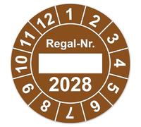 LabelTec Annual Test Badge 2026 Shelf Examination Sticker Diameter 30 mm Round Test Badge with Placeholder for Control Maintenance Inspection on Storage Shelf Test Labels Self-Adhesive LTC013 (10