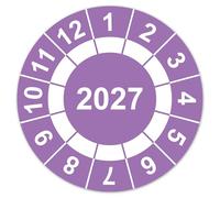 LabelTec Annual Test Badge 2027 Round Test Badge with Placeholder for Control Maintenance Inspection on Equipment Machines Test Labels Self-Adhesive LTC019 (50, 2027, Diameter 20 mm)