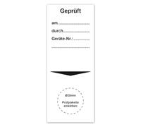 LabelTec Basic Badge for Test Badge Tested on by Device No. Sticker 40 x 100 m Test Labels with Place Holder Vinyl PVC Plaques for Machines Waterproof Self-Adhesive LTH008 (50, for Diameter 20 mm)