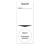 LabelTec Basic badge tested by 40 x 100 m to fill in yourself - self-adhesive with placeholder for test badge - waterproof sticker fillable for test documentation LTH003 (5, for diameter 30 mm)