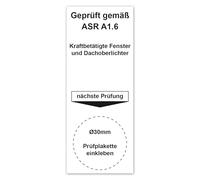 LabelTec Basic Badges for Test Badges Tested According to ASR A1.6 Next Examination Sticker 40 x 100 m for Power-Operated Windows Roof Lights Test Labels Waterproof LTH012 (5, for Diameter 30 mm)