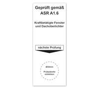 LabelTec Basic Badges for Test Badges Tested According to ASR A1.6 Next Examination Sticker 40 x 100 m for Power-Operated Windows Roof Lights Test Labels Waterproof LTH012 (50, for Diameter 20 mm)
