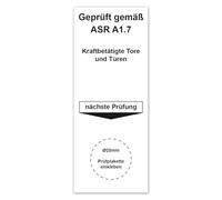 LabelTec Basic Badges for Test Badges Tested According to ASR A1.7 Next Examination Sticker 40 x 100 m for Power-Operated Gates and Doors Test Labels Waterproof Self-Adhesive LTH013 (50, for Diameter