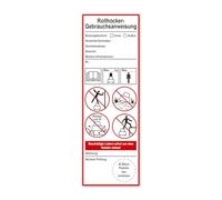 LabelTec LTF011 Roller Stool Instructions for Use Sticker 65 x 225 mm - Safety Sticker to Fill in - Self-Adhesive Sticker with Warning Notes Waterproof for Workshop and Warehouse