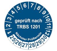 LabelTec Test Badge Tested According to TRBS 1201 Next Test Date - Self-Adhesive Test Sticker 2025-2030 for Electrical Appliances & Systems - Sticker for Labelling LTG003 (10, Blue)
