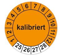 LabelTec Test Badges Calibrated 2025-2028 - Calibration Stickers for Measuring Instruments Tools Machines Laboratory Test Label Made of Self-Adhesive Vinyl Film Waterproof LTD022 (50, Diameter 20 mm)