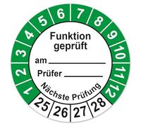 LabelTec Test badges function tested on the next test with placeholder, diameter 30 mm, test sticker 2025-2028, test labels, vinyl sticker, plaque, self-adhesive, waterproof, LTB011 (50)