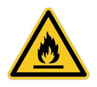 LabelTec Warning Sign Fire Hazardous Substances Sticker Warning Symbol According to DIN EN ISO 7010 ASR A1.3 W021 - Warning Sticker for Operation Warehouse Laboratory Workshop Industry LTI016 (50
