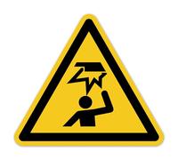 LabelTec Warning Sign of Obstacles in the Head Area Sticker Warning Symbol According to DIN EN ISO 7010 W020 - Self-Adhesive Warning Sticker for Warehouse Industrial Operation Waterproof LTI009 (100