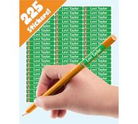 LabelTiger® Personalised Small Name Labels for School Supplies - (225 Pieces) - Self-Adhesive, No-Iron, Waterproof Tags for All Ages - Ideal for Pens, Pencils, Markers & Stationery - Green