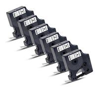 Labelwell 6 x Compatible D1 Label Tape 45013 S0720530 Label Tape Compatible with Dynmo D1 45013 45013s, Black on White, 12 mm x 7 m, for LabelManager 160 280 420P 210D 360D Labelpoint 250 350