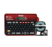 LABELWORKS Epson LW-K200PX-RDB Portable QWERTY Keyboard Label Maker for Home & Hobbies - Craft, Organize, and Personalize - Red Black Printer