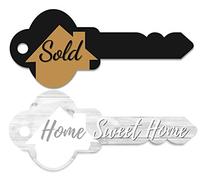 Labend Home 30" Large Sold Sign Key-Shaped - Double-Sided Home Sweet Home Real Estate Photo Prop - Closing Gift for Realtors & New Homeowners - Corrugated Plastic