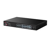 Labgear 16 Port Gigabit PoE Network Switch, 300m Range Unmanaged High-Speed Ethernet Splitter Hub with Extended Range, Desktop or Wall Mounted, Durable Metal Housing
