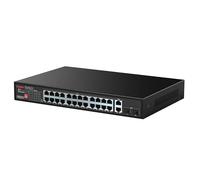 Labgear 24 Port Gigabit PoE Network Switch, 300m Range Unmanaged High-Speed Ethernet Splitter Hub with Extended Range, Desktop or Wall Mounted, Durable Metal Housing