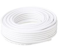 Labgear 25m Coaxial Satellite Cable RG6 Black Digital Aerial TV Cable Double Screened Gas Injected Foam CE and CPR Certified White