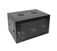 Labgear 6U Wall Mount Server Cabinet 420mm Depth Network Rack Enclosure with Locking Glass Door Ventilated Steel Panels for 19 inch IT Equipment Patch Panels AV Devices Toolless Flat Pack Assembly