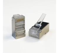 Labgear Cat5e RJ45 Feed-Through Modular Plug 8P8C STP Shielded Ethernet Connector with 50µ Gold Plated Contacts, Pass Through RJ45 Plug for Solid & Stranded Cat5e Cable 24-26 AWG, Pack of 50