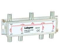 Labgear FBS126 6 Way Broadband Compact Splitter Wideband RF Signal Splitter 5-2400MHz with 75Ω F-Type Connectors, Power Pass All Ports, Zinc Die-Cast Housing, Low Insertion Loss
