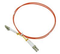 Labgear Fibre Optic Cable 1m - LC to LC Multimode Duplex OM1 LSZH Digital Audio Fibre Patch Cable, 10Gb/Gigabit Data Rate, High-Performance Networking, Orange