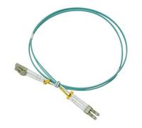 Labgear Fibre Optic Cable 1m - LC to LC Multimode Duplex OM3 LSZH Digital Audio Fibre Patch Cable, 40Gb/Gigabit Data Rate, High-Performance Networking, Green