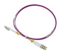 Labgear Fibre Optic Cable 1m - LC to LC Multimode Duplex OM4 LSZH Digital Audio Fibre Patch Cable, 100Gb/Gigabit Data Rate, High-Performance Networking, Purple
