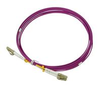 Labgear Fibre Optic Cable 3m - LC to LC Multimode Duplex OM4 LSZH Digital Audio Fibre Patch Cable, 100Gb/Gigabit Data Rate, High-Performance Networking, Purple