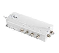 Labgear LDL204B 4-Way TV & Radio Aerial Amplifier with Dual Input, F-Type Connections, 9V DC Outputs for DigiLink Eyes, Mains Powered, Signal Distribution for Multiple TVs/Radios, LED Power Indicator