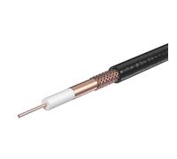 Labgear PF100 Satellite Cable 50m Coil, Bare Copper Conductor, Foam PE Dielectric, Copper Braid & Foil Shielding, Durable Black PVC Sheath, CAI Certified