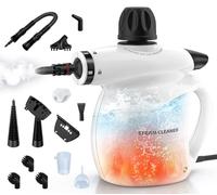 LABIGO Steam Cleaner, Pressurized Handheld 13pcs Multi-Purpose Natural Deep Cleaning Steamer, Portable Steamer for Cleaning Home, Grout, Kitchen, Car, Window, Upholstery, Bathroom and Clothes, White