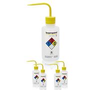 LABINVO 4pcs of Isopropanol Wash Bottles, Vol.500ml (17oz), Narrow Mouth, Self-Venting Safety Wash Bottles, LDPE Material, IN-WBI500