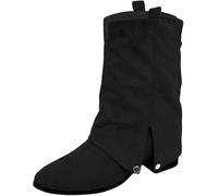 LABLADUO Boots for women, Suede Cowboy Boots For Women Fold Over Mid Calf Pointed Toe Chunky Heel Slouchy Booties For Dressy Fall Casual Daily Prom(Black,8.5)
