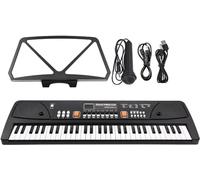 LABLADUO Roll Up Piano, Electronic Keyboard 61-Key Electronic Organ With Microphone Digital Keyboard Piano With LED Display Built-in Dual Stereo Speaker