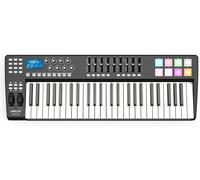 LABLADUO Roll Up Piano, Portable 49-Key USB MIDI Keyboard Controller 8 RGB Colorful Backlit Trigger Pads with USB Cable MIDI Keyboard