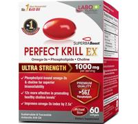 LABO Nutrition Perfect Krill EX Antarctic Omega-3, 1000mg Krill Oil, 60 Ct | 30-Day Supply,Superba Boost Krill with Omega-3 EPA DHA, Phospholipids Choline & Astaxanthin, Heart, Brain, Eye & Joint Care