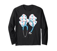 Labor And Delivery Nurse Stethoscope Coquette Bow L&D Nurse Long Sleeve T-Shirt