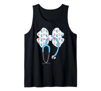 Labor And Delivery Nurse Stethoscope Coquette Bow L&D Nurse Tank Top
