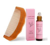 Labor Comb Clary Sage Oil Set - Wooden Birth Comb Natural Labor and Delivery Essentials,Birthing Combs Hospital Bag Must Haves for Pregnant Women&New Mom