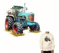 Labor Day Blue Farm Tractor Iron On Transfers for T-Shirts Rub on Transfers Stickers Vinyl Ready to Press Stickers Iron on Decals for T-Shirts Clothing Hoodie DIY Crafts