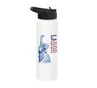 Labor Day Lady Liberty Labor Day Stainless Steel Insulated Water Bottle
